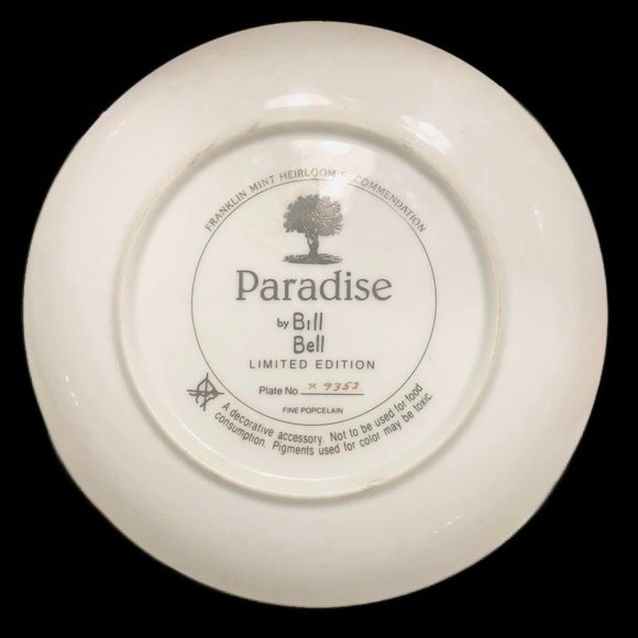 Vtg Bill Bell Art "Paradise" Porcelain Collectors Plate Numbered Religious - Picture 2 of 7